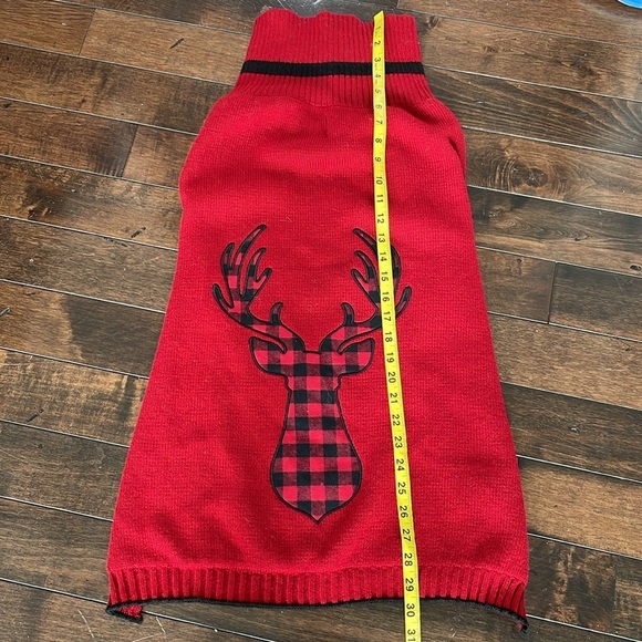 Telluride Dog Sweater Reindeer Elk Plaid Red Size XXL - Picture 8 of 10